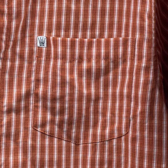 ROUTE 66 Mens Original Clothing Co. Shirt Medium‎ Red Striped Button Down SS - Picture 6 of 11